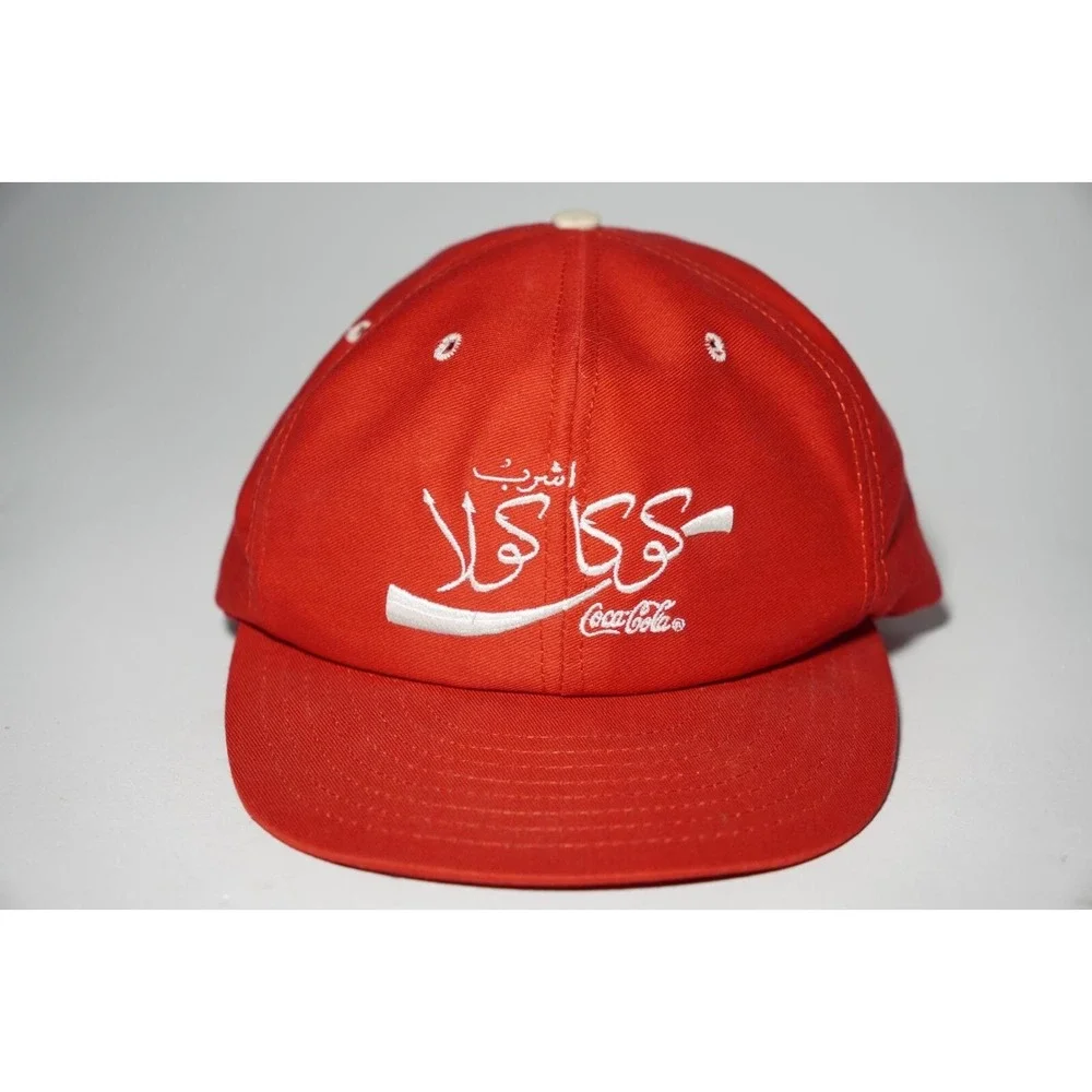 Vintage Morocco Coca Cola SnapBack Adjustable Hat Cap Red Made‎ In USA